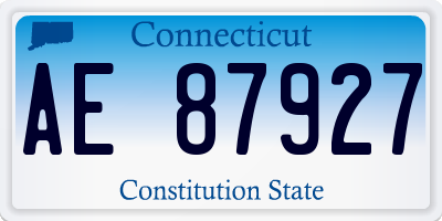 CT license plate AE87927