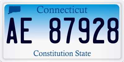 CT license plate AE87928