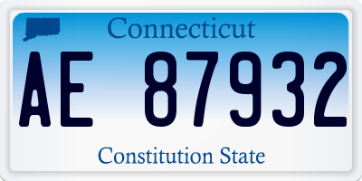 CT license plate AE87932