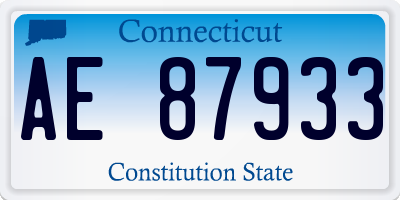 CT license plate AE87933