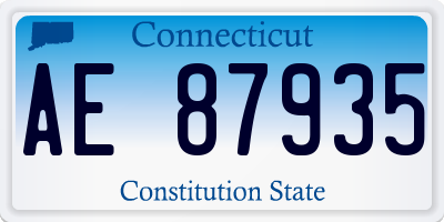 CT license plate AE87935