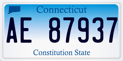 CT license plate AE87937