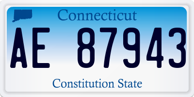 CT license plate AE87943