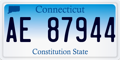 CT license plate AE87944