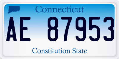 CT license plate AE87953