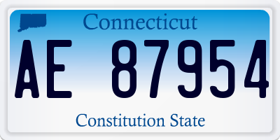 CT license plate AE87954