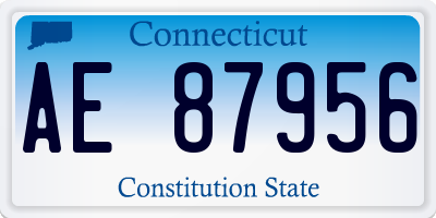 CT license plate AE87956