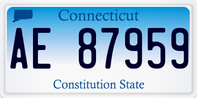 CT license plate AE87959