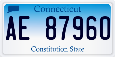 CT license plate AE87960