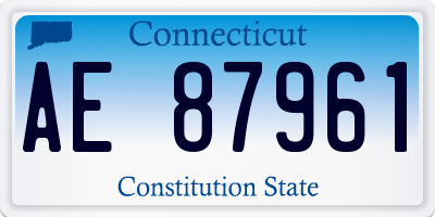 CT license plate AE87961