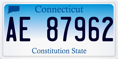 CT license plate AE87962
