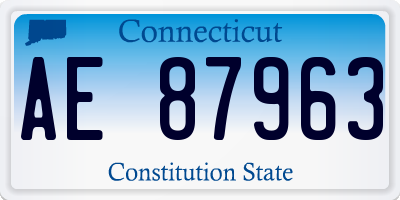 CT license plate AE87963