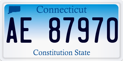 CT license plate AE87970