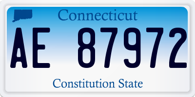 CT license plate AE87972