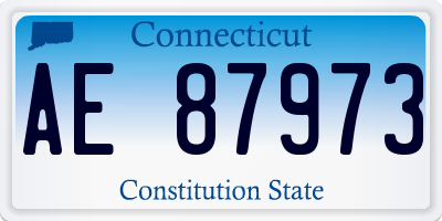 CT license plate AE87973