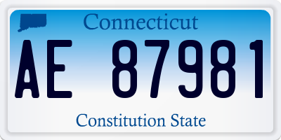 CT license plate AE87981