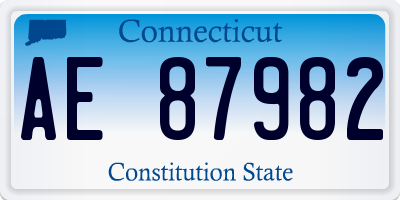 CT license plate AE87982