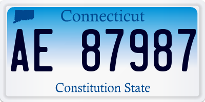 CT license plate AE87987