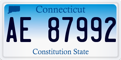 CT license plate AE87992