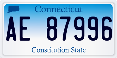 CT license plate AE87996