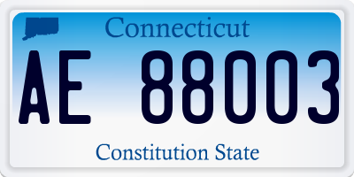CT license plate AE88003
