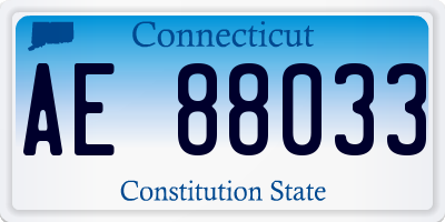 CT license plate AE88033