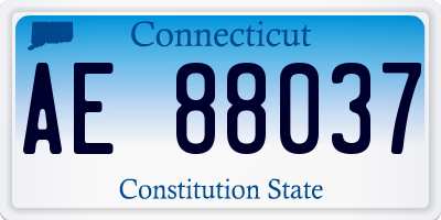 CT license plate AE88037