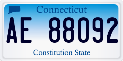 CT license plate AE88092