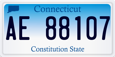 CT license plate AE88107