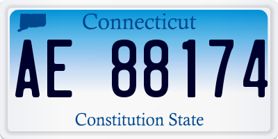 CT license plate AE88174