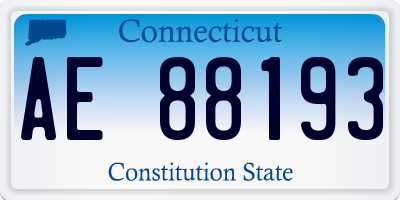 CT license plate AE88193