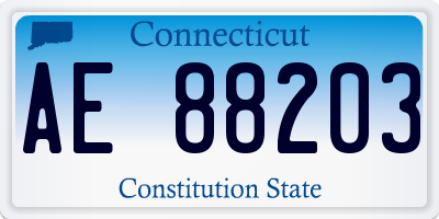 CT license plate AE88203
