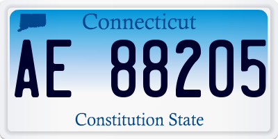CT license plate AE88205