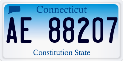 CT license plate AE88207