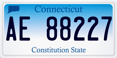 CT license plate AE88227