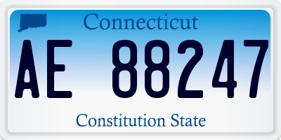 CT license plate AE88247