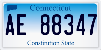 CT license plate AE88347