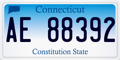 CT license plate AE88392