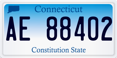 CT license plate AE88402