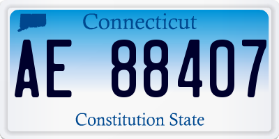 CT license plate AE88407