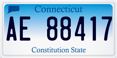 CT license plate AE88417