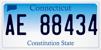 CT license plate AE88434