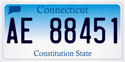 CT license plate AE88451