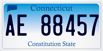 CT license plate AE88457