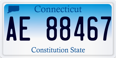 CT license plate AE88467