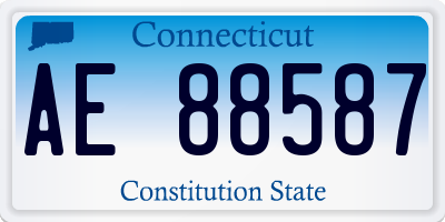 CT license plate AE88587