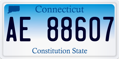 CT license plate AE88607