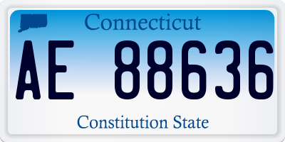 CT license plate AE88636