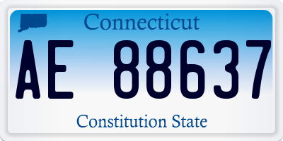 CT license plate AE88637