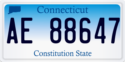 CT license plate AE88647
